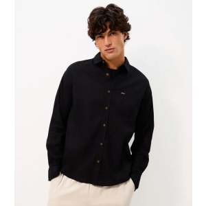 Camisa Boxy Manga Longa Lisa em Cânhamo
