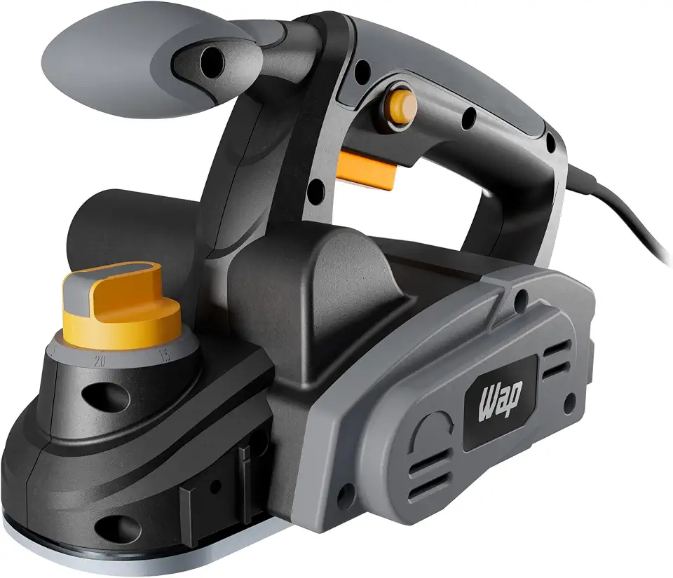 WAP Plaina Elétrica WF PE01 com Empunhadura Auxiliar Emborrachada, 2 Lâminas por Eixo, Ajuste de Profundidade, 760W 220V