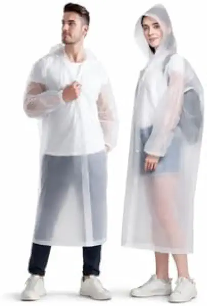 Capa de Chuva Adulto Unissex em EVA Transparente com Capuz Ajustável – Impermeável, Reutilizável, Ideal para Shows, Parques, Viagens e Eventos - Qualidade Premium/LoomaStore