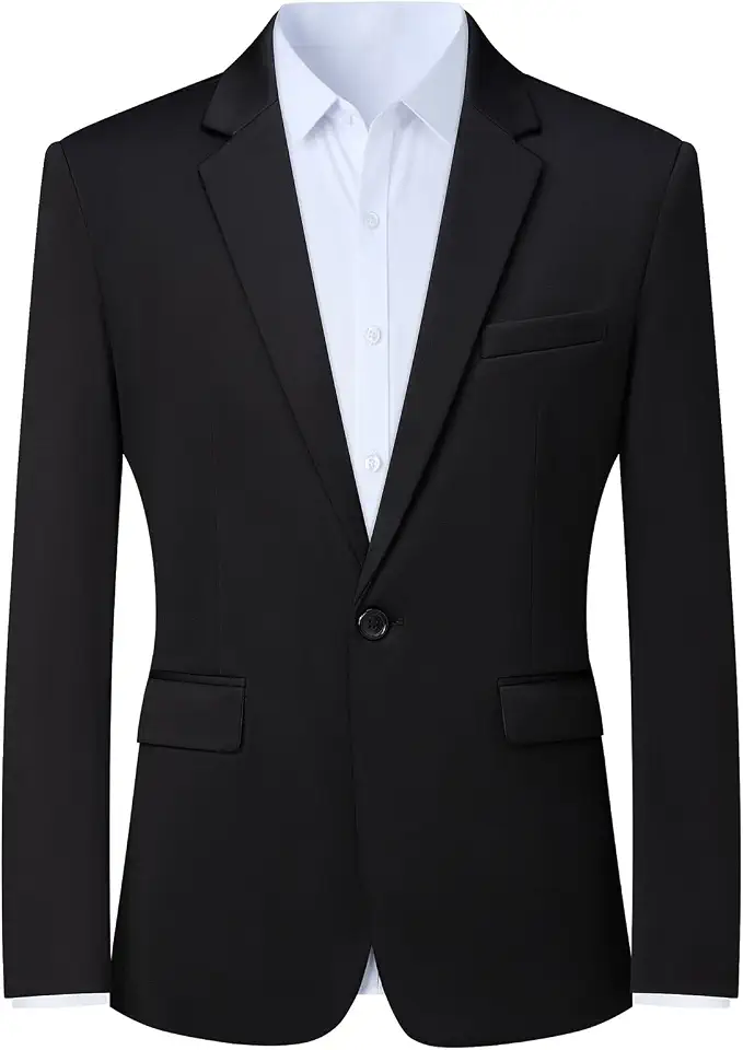 Blazers masculino sem rugas casaco esportivo casual masculino de um botão slim fit viagem blazer leve