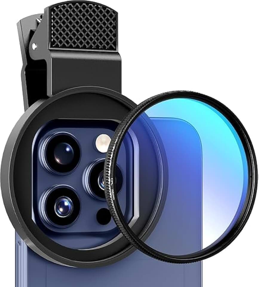 Lente polarizada de 52 mm CPL + UV com Clipe Universal lente polarizada circular com clipe atualizado, iPhone 16/15/14/13 Pro Max, Reduz Reflexos, Realça Cores e Oferece Proteção da Lente