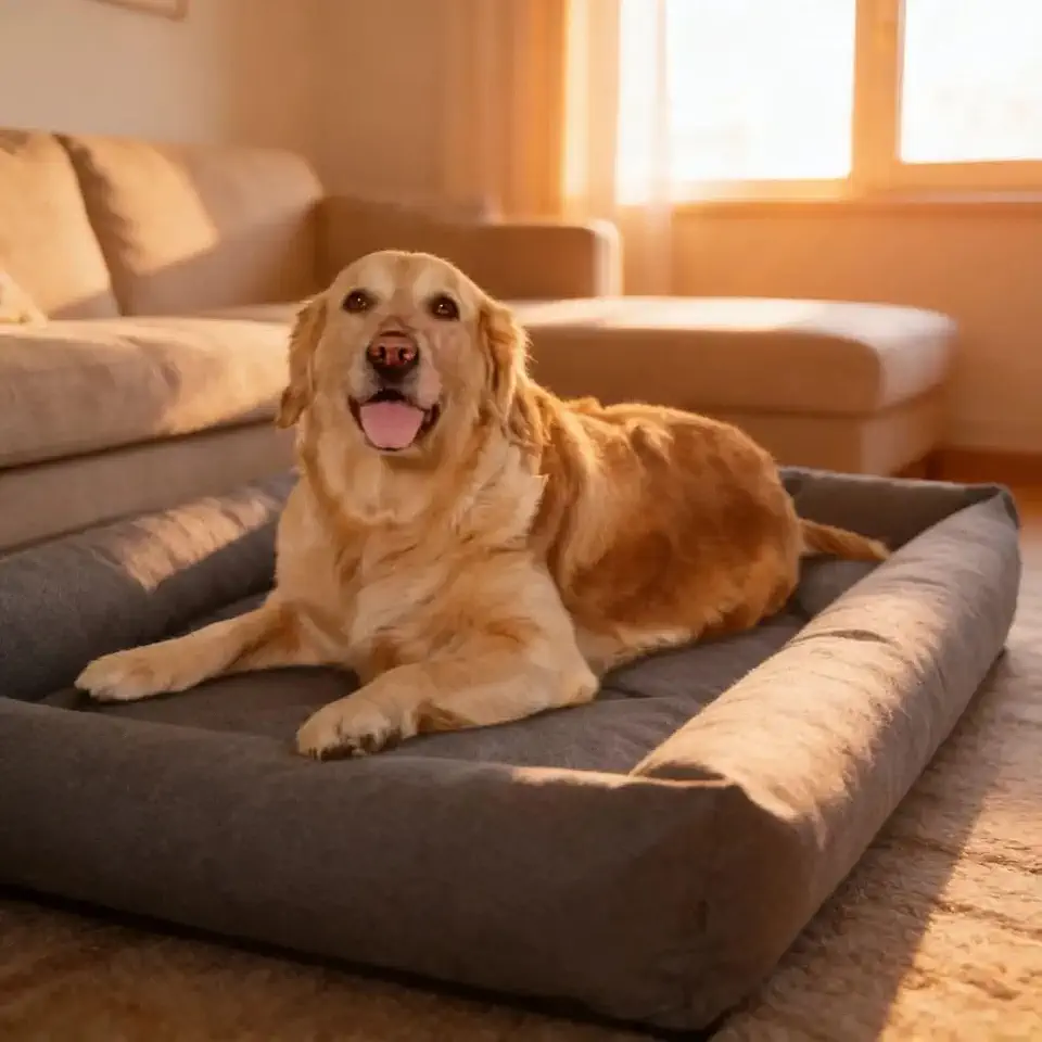 Cama Para Cachorro Grande 100x87 Cm - ESCOLHA A COR - 100% Lavável e Resistente - Pet Querido (CINZA ECOTEC IMPERMEÁVEL)
