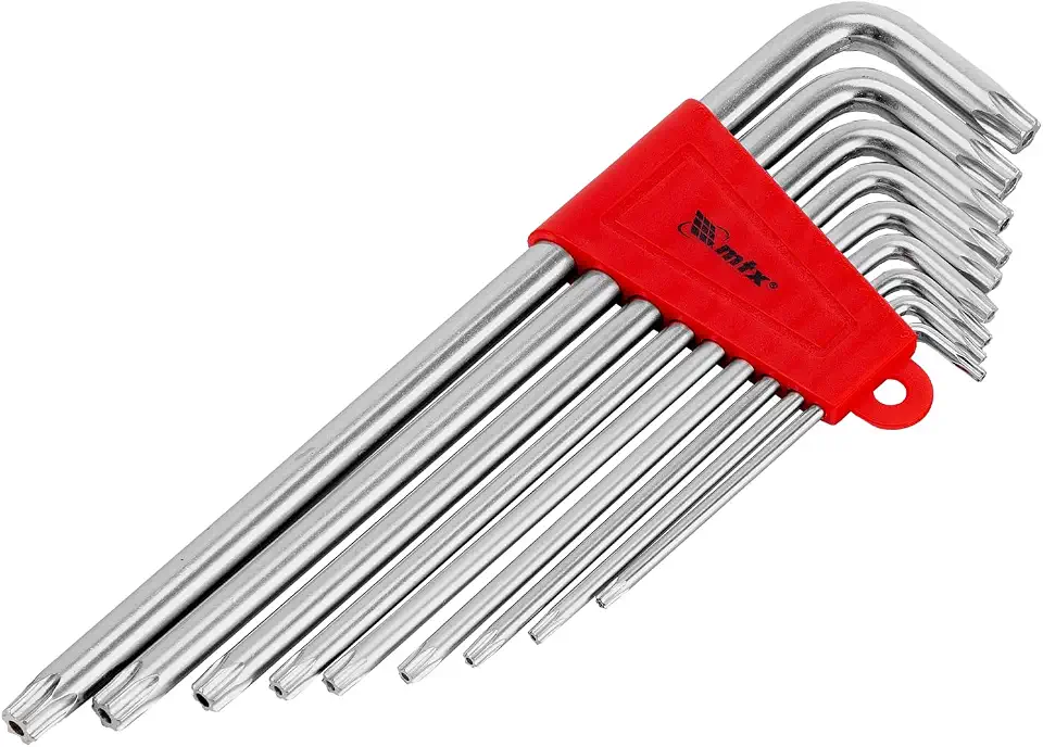 MTX Jogo de Chaves Torx Extra Longas 7 Peças – Aço Cromo-Vanádio com Estojo para Uso Profissional