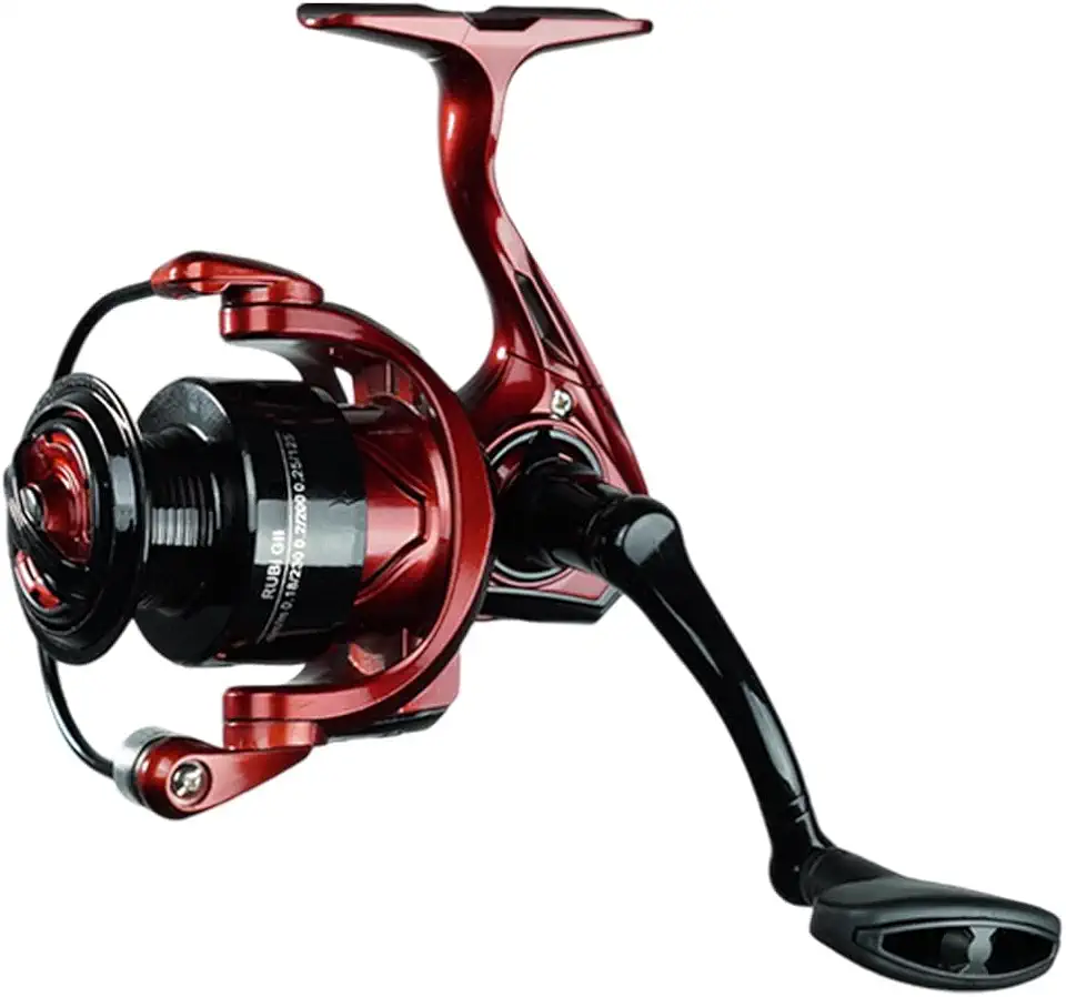 Pesca Brasil, Molinete Rubi G2 2000, 13cm, Inox Ambidestro, Camping, Profissional, Vermelho