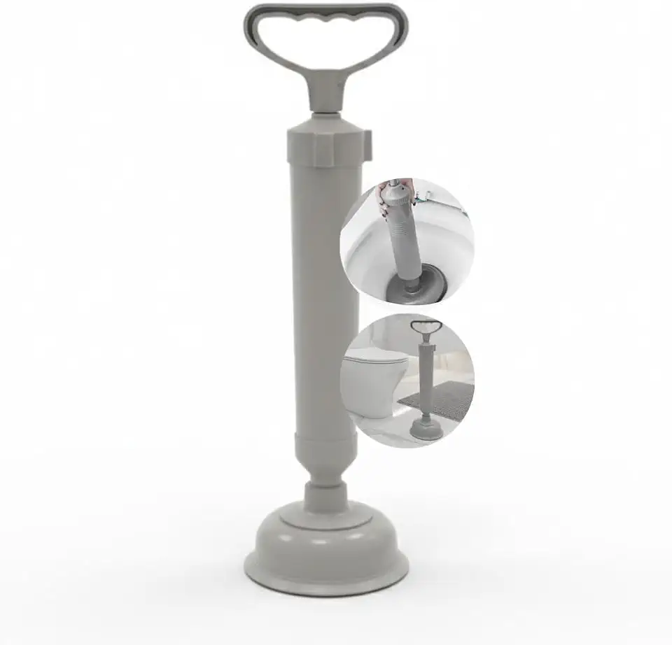 Desentupidor Manual de Alta Pressão para Vaso Sanitário, Pias e Ralos – Desentupidor de Sucção Potente para Banheiros e Cozinhas - Amel
