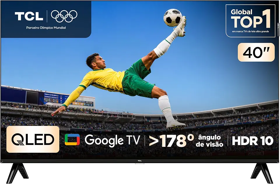 Smart TV TCL 40 Polegadas Full HD QLED S5K WiFi Bluetooth Google TV 2 HDMI HDR10 Dolby Audio 40S5K