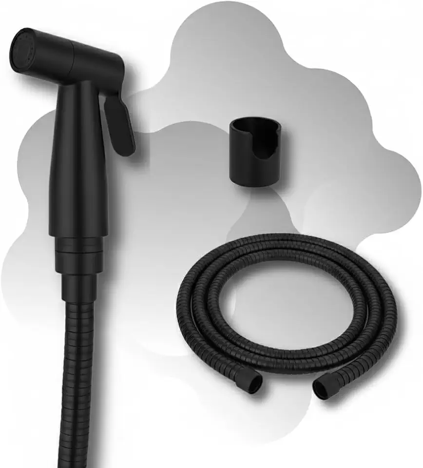 Ducha Higiênica Preta Luxo 100% Metal Inox, 1,5 Metros, Design Moderno, Alta Durabilidade e Acabamento Premium, Ideal para Banheiro e Lavabo – Qualidade Premium LNSTORE