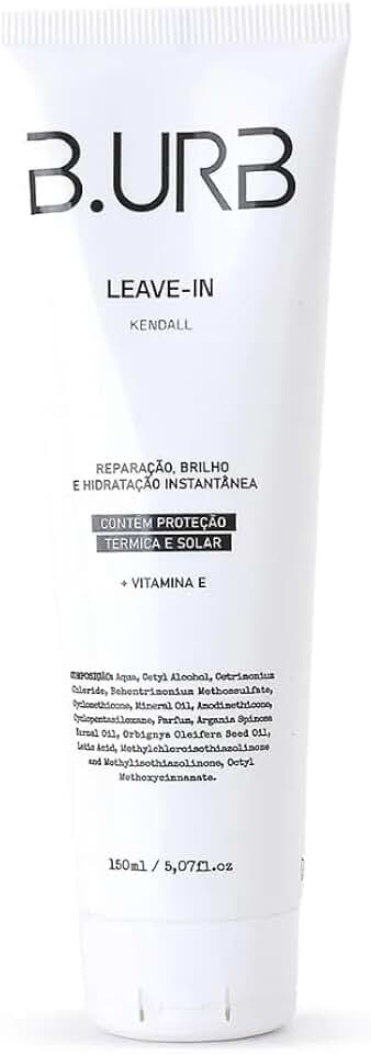 B.URB Leave-In Masculino Premium 150ml – Reconstrução Instantânea, Hidratação Prolongada, Antifrizz, Proteção Térmica e Solar para Todos os Tipos de Cabelo