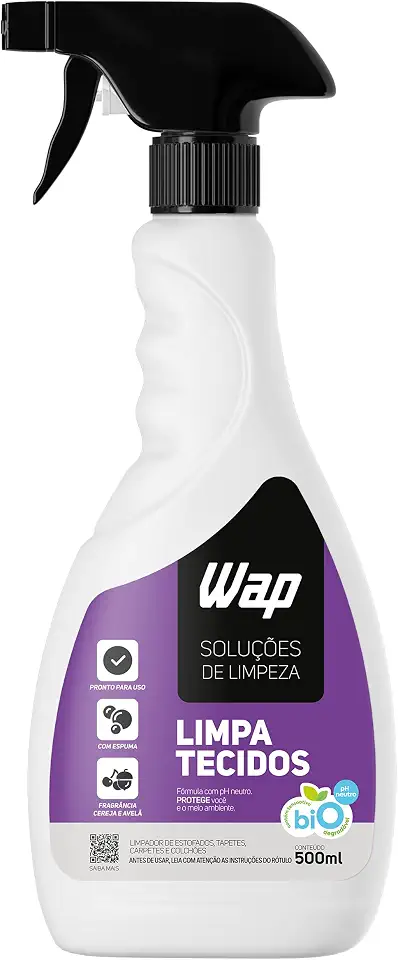 WAP Limpador de Tecidos com Espuma WAP LIMPA TECIDOS 500ML, Branco e Roxo