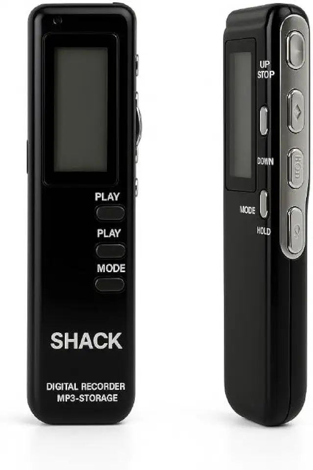 Gravador de Voz Digital MT-556 8GB de Memória Tela LCD MP3 Player WMA 17620 Minutos de Gravação - SHACK