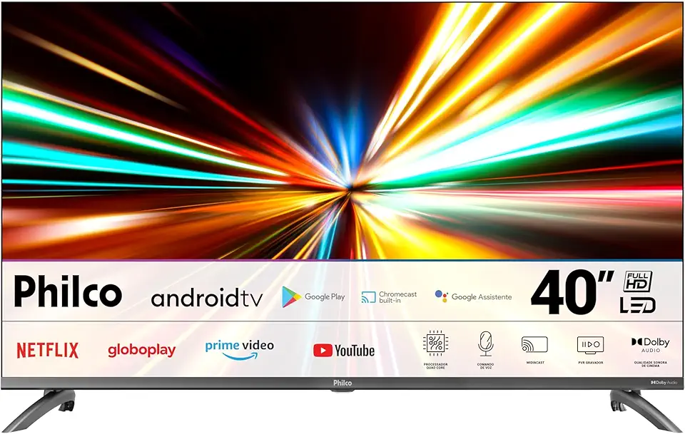 Smart TV 40” Philco LED Android TV Dolby Audio PTV40M9GACGB