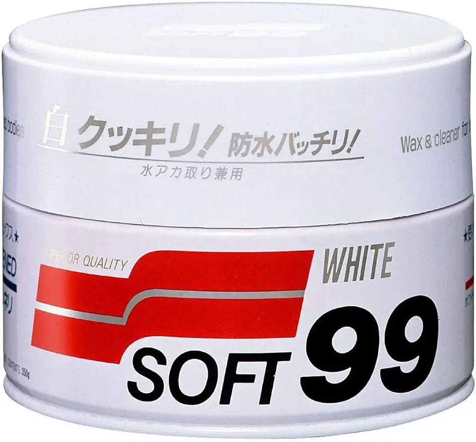 Cera Carnaúba para Carros Brancos - 350g Soft99 White Wax Cleaner