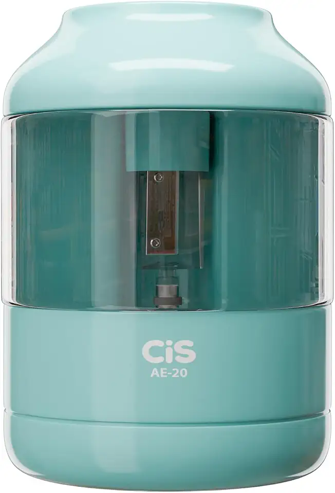 CiS AE-20 Apontador Automático – Azul – De Mesa - com Lâmina Extra - Funcionamento a Pilha (4x AA – não inclusas)
