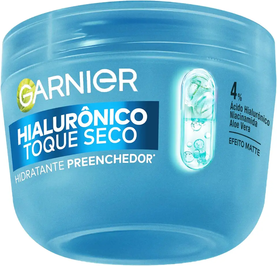 Garnier, Gel Creme Hidratante Facial Preenchedor Toque Seco, com Ácido Hialurônico, Niacinamida e Aloe Vera, Controla a Oleosidade e Uniformiza a Pele, 85g