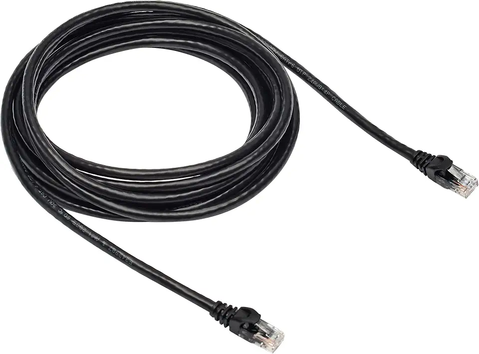Amazon Basics Cabo de conexão Ethernet RJ45 Cat 6, cabo de alta velocidade de 10 Gpbs, 250 MHz, sem encaixe, 3 m, preto