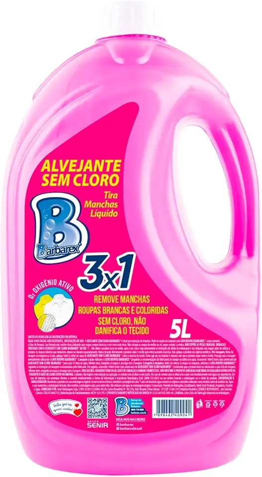ALVEJANTE SEM CLORO TIRA MANCHAS BARBAREX 5L