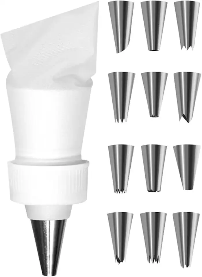 Kit de Confeitar com 15 Pçs Bicos Saco E Adaptador Matriz