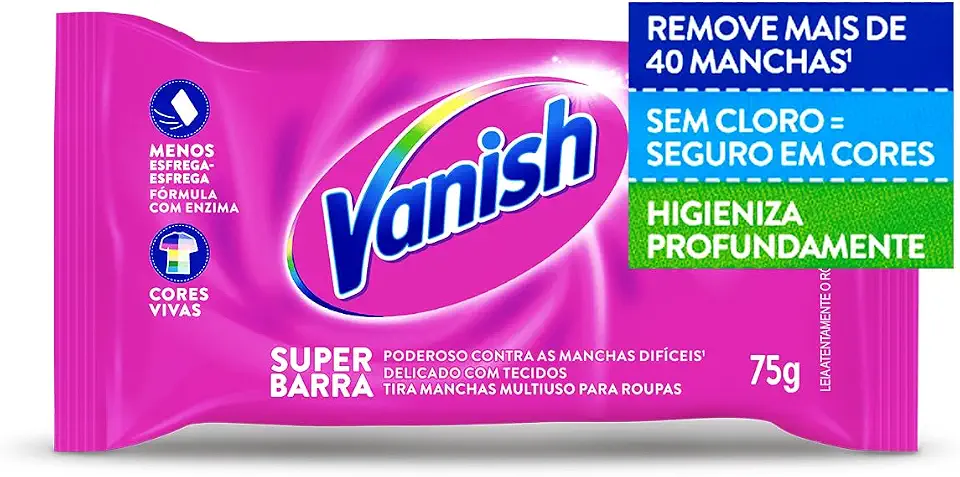 Tira Manchas Vanish Barra para roupas coloridas 75g