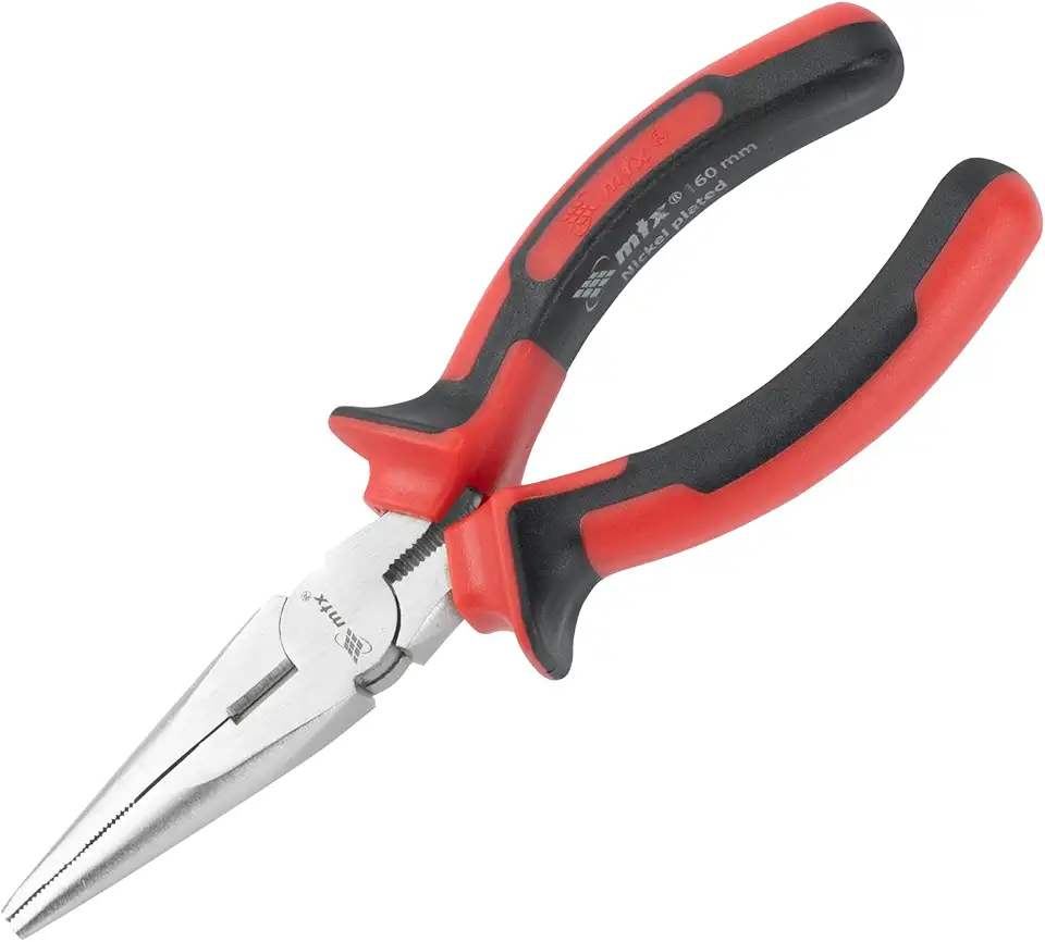 MTX Alicate Bico Meia Cana 6 Pol (160 mm) – Alicate Profissional com Revestimento Niquelado e Cabo Ergonômico