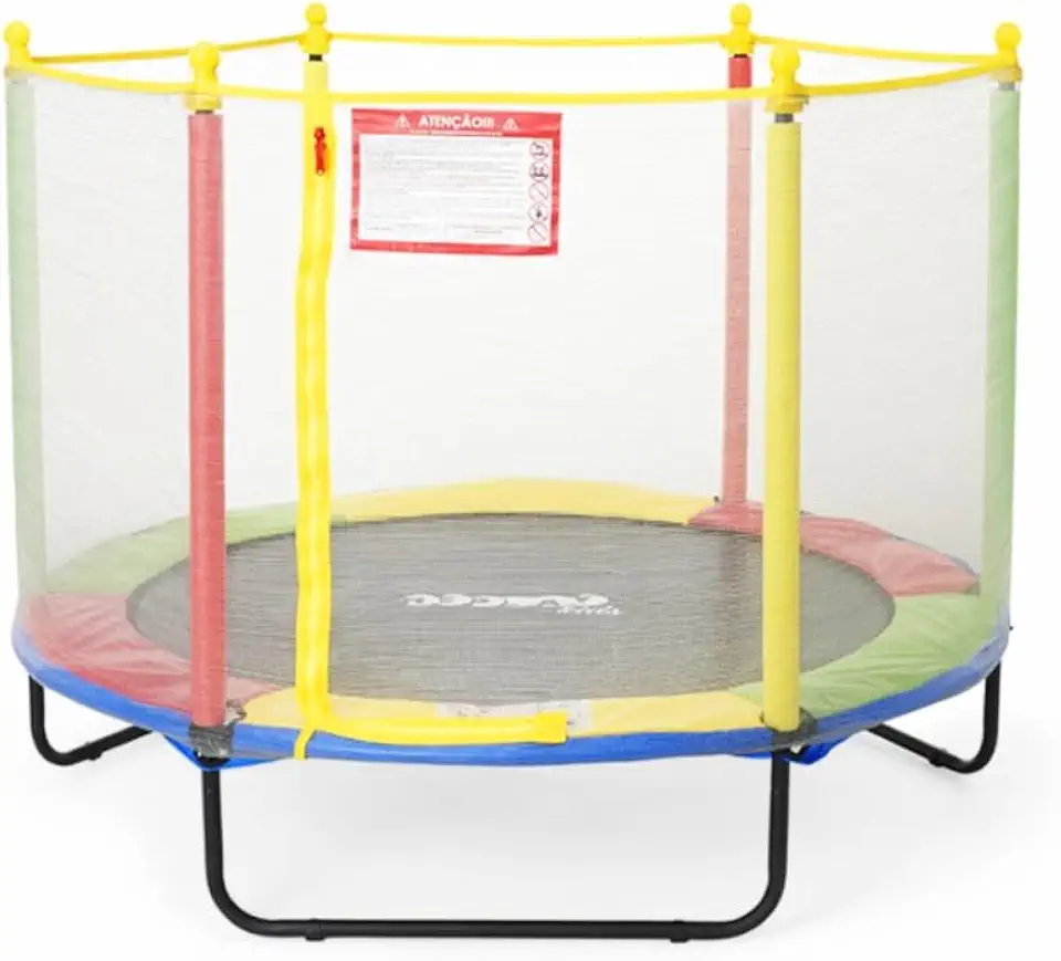 Replay Kids Cama Elástica Pula Pula Trampolim 1,52m, Rede e Lona de Salto com Proteção UV, 36 Molas Revestidas em PVC (até 50 kgs), Multicolorida