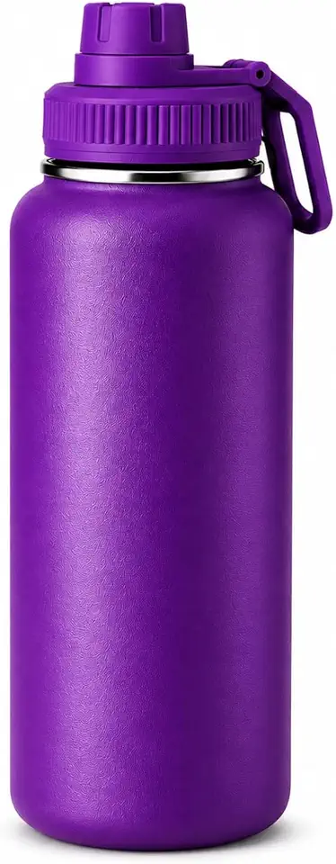 Garrafa Térmica 1L Inox Antivazamento | Mantém Água Gelada por 24 horas (Roxa)