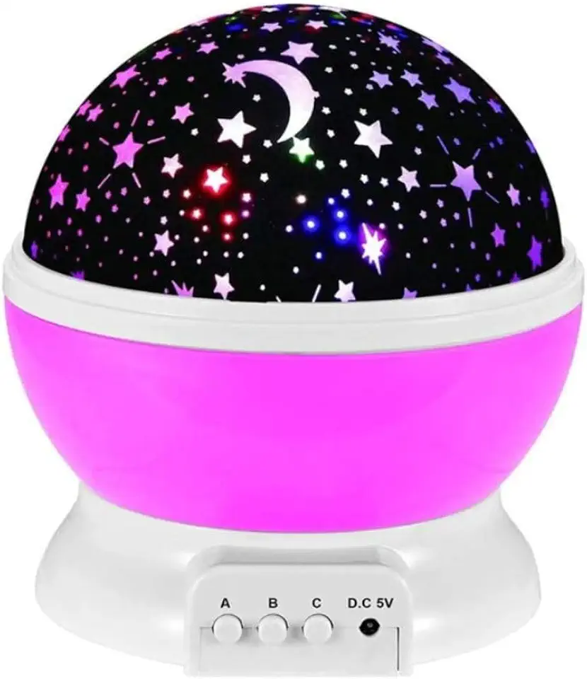 Luminária Abajur Projetor Estrela 360º Projeção de Galáxia e Céu Estrelado para Decoração e Ambiente Relaxante (Rosa)