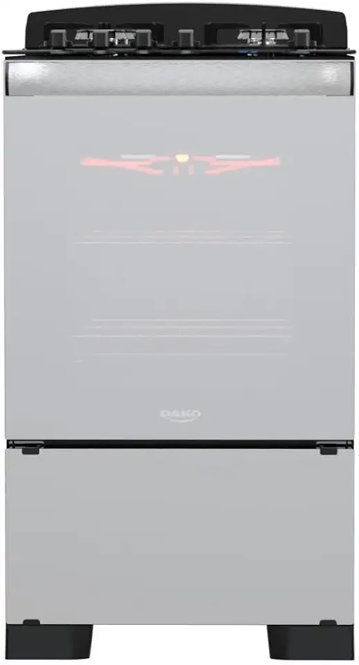 Fogão 4 Bocas Preto com Frente em Vidro Espelhado e Timer Digital Dako Diplomata Glass Grill Style Bivolt