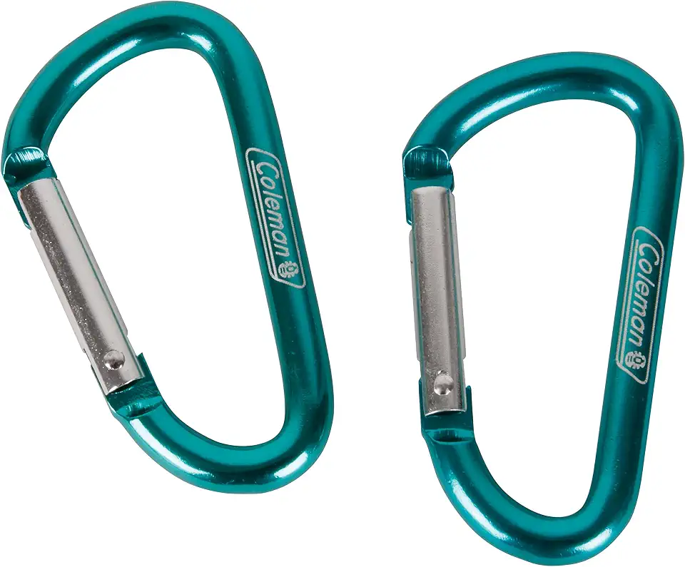 Mosquetões Coleman Deluxe, 7 x 3,8 x 0,7 cm, verde, pacote com 2