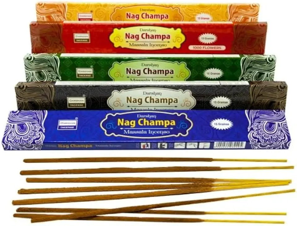 Indian Masala Nag Champa Incense Kit 5 Boxes 50 Sticks Assorted Fragrance