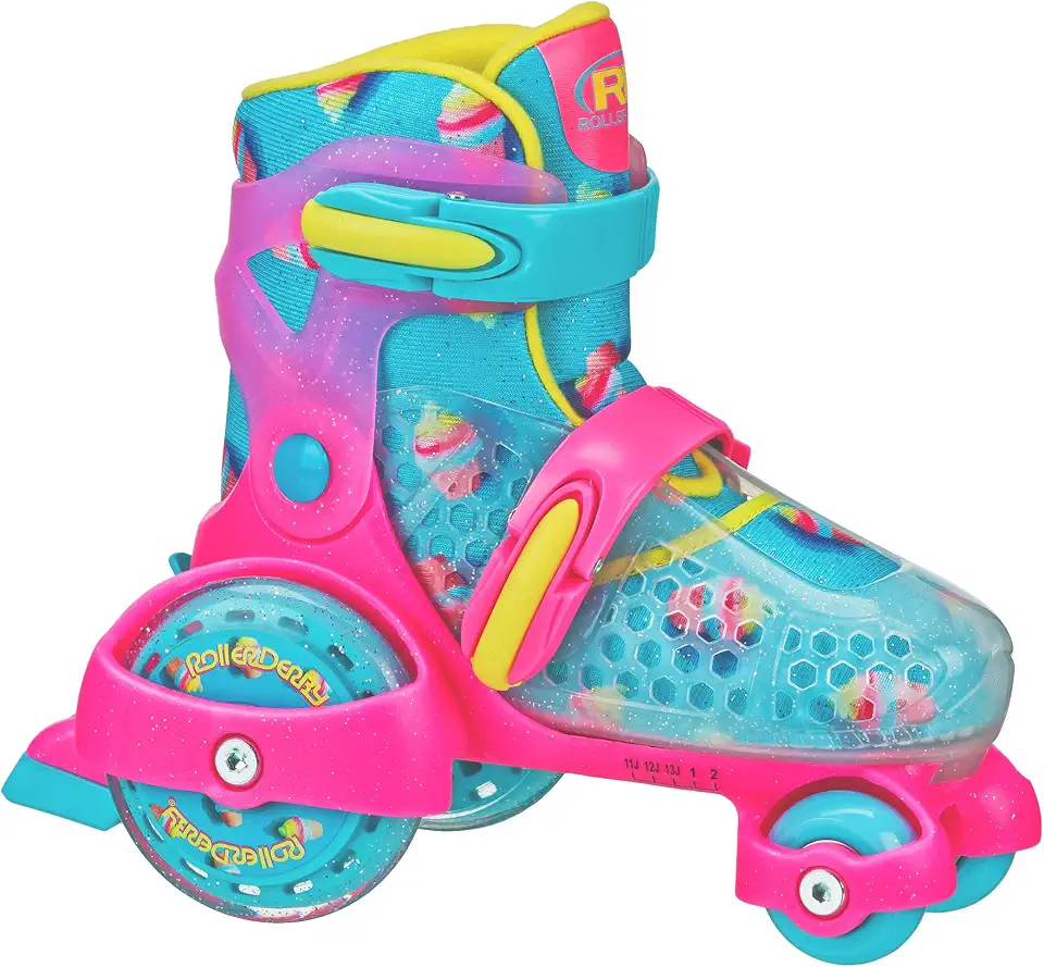 Patins divertidos para iniciantes da Roller Derby, tamanho ajustável, patins para crianças, meninos, meninas