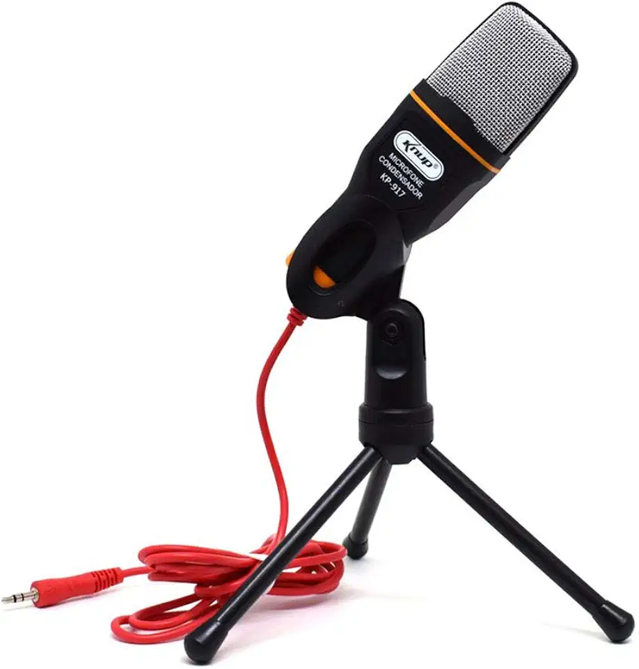 Microfone Condensador para PC com Tripé e Cabo P2
