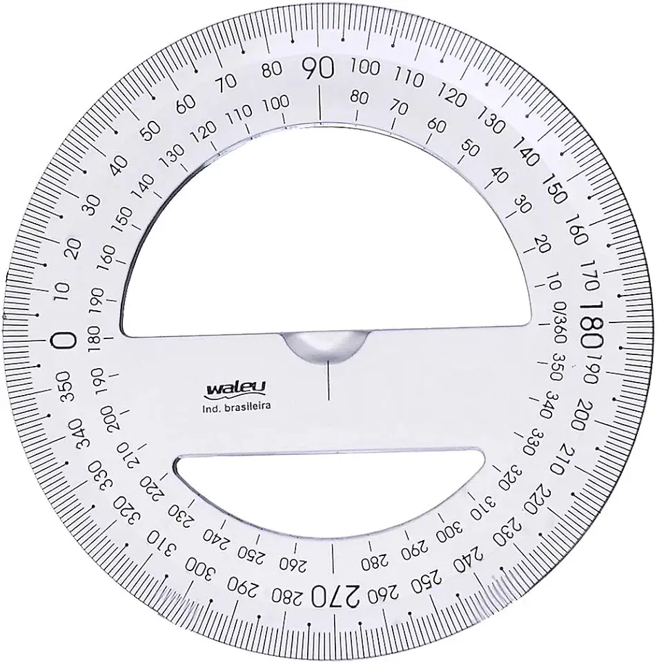 Transferidor 360° x 10 unidades, Waleu 10290002, Cristal