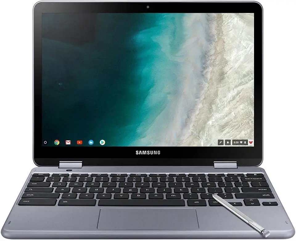 Samsung - Chromebook 2 em 1 de 12,2 polegadas com tela sensível ao toque – Intel Celeron – 4 GB de memória – 32 GB eMMC Flash Memory – Stealth Silver