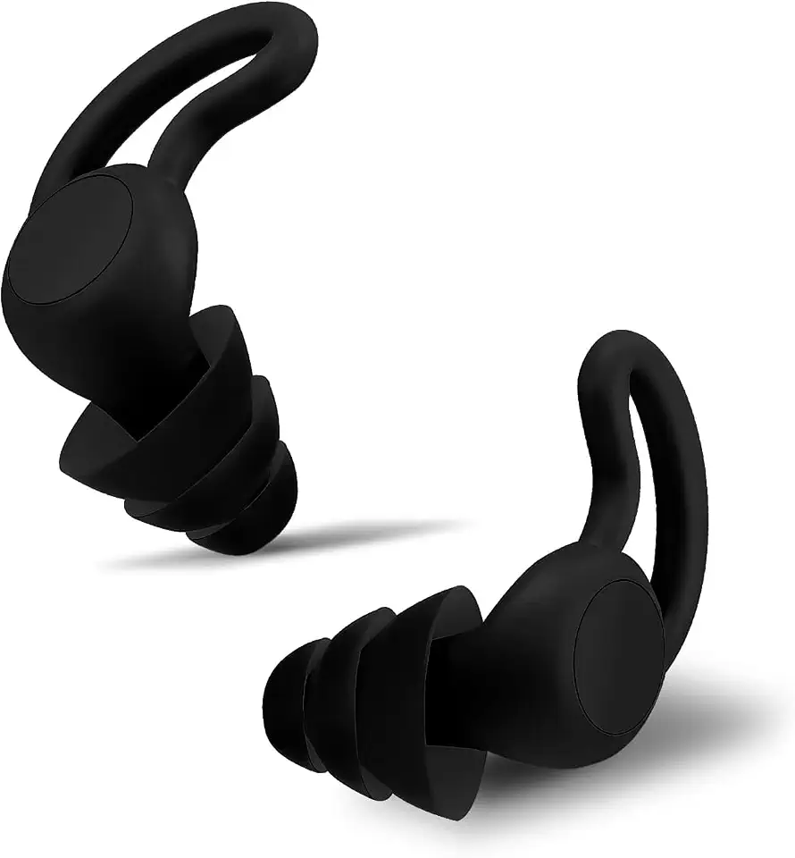 Protetor Auricular Antirruído 3 Camadas – Tampão de Ouvido para Dormir, Estudar, Trabalho e Concentração | Isolamento Sonoro Eficiente, Conforto Ergonômico, Reutilizável e Silencioso (Preto (1 PAR))