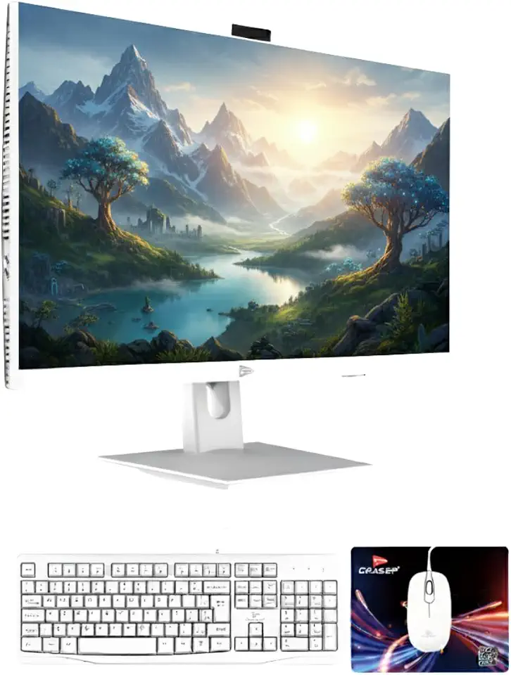 Computador All in One 23.8" Full HD Intel Core i5-6200U SSD M.2 256GB, 16GB RAM DDR3, Wi-Fi Dual Band, Alto-Falantes e Webcam Integrados com Teclado e Mouse Inclusos - Branco