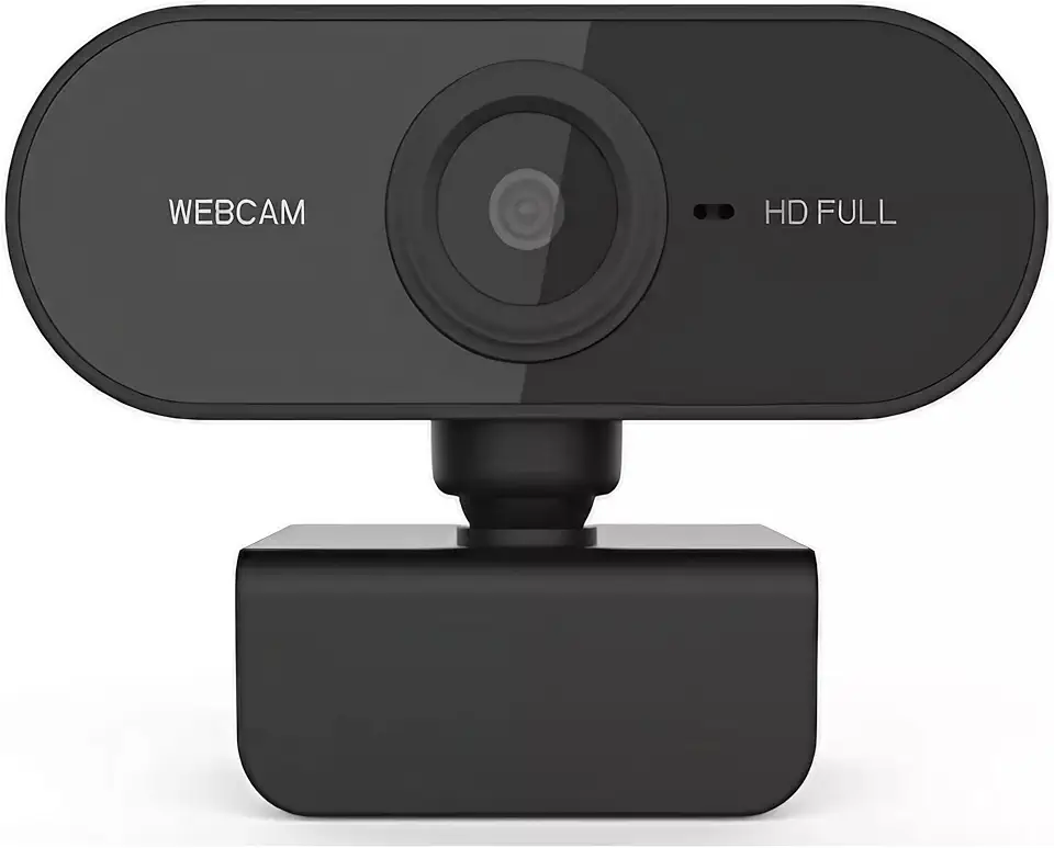 Webcam Full HD 1080p com Microfone - Para Home Office e Videoconferências, Preto