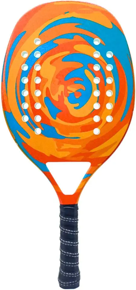 Raquete Laranja Para Beach Tennis Profissional Em Fibra Carbono Com Capa Protetora - Camewin