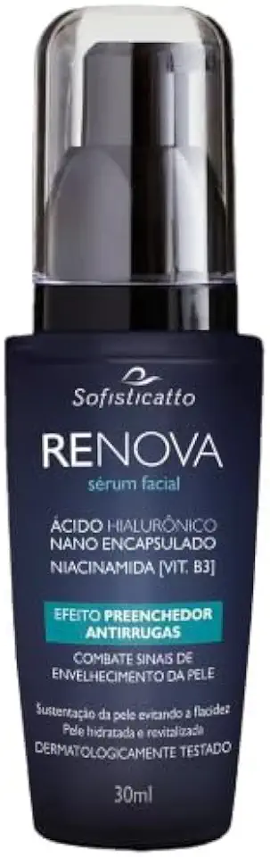 Antirrugas Renova Sérum Facial Ácido Hialurônico Preenchedor de Rugas e Clareador 30ml Sofisticatto