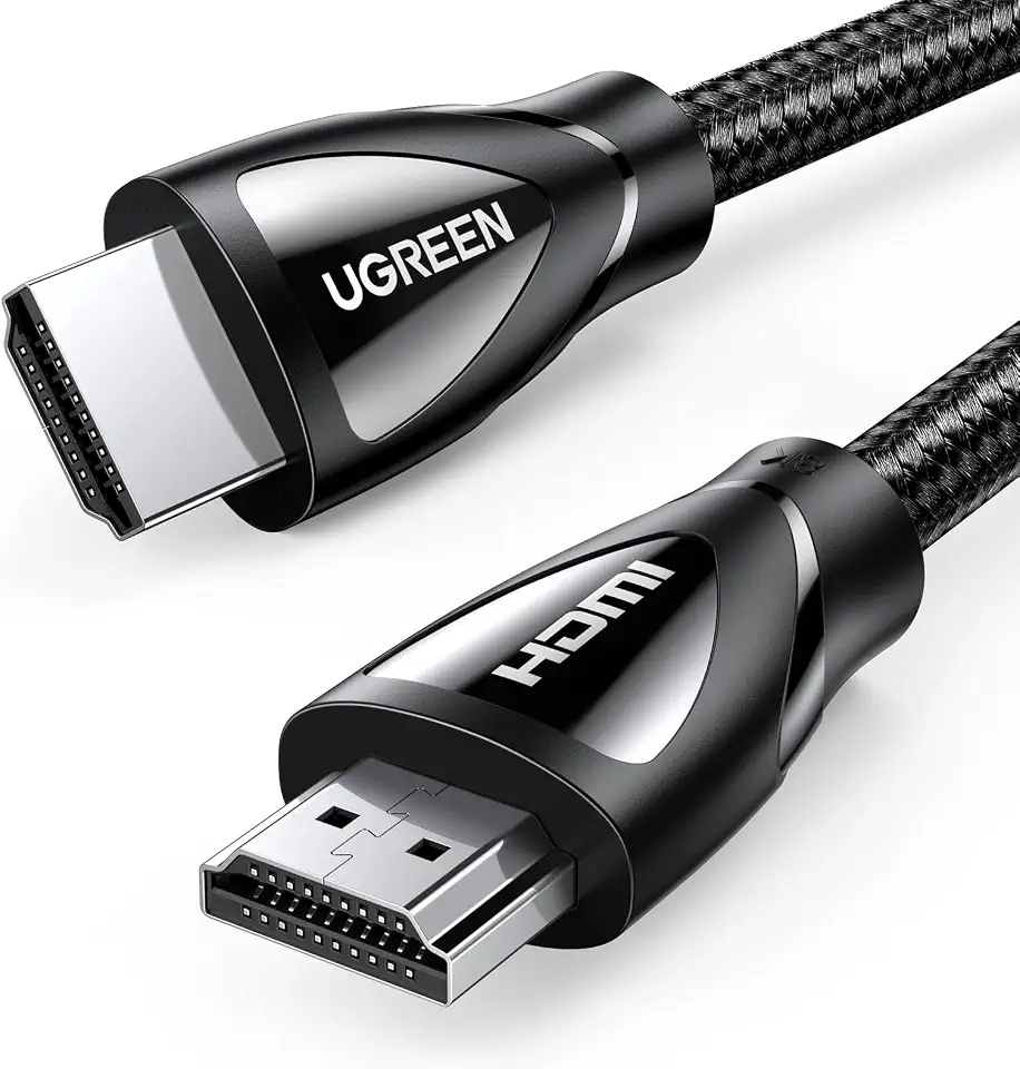 UGREEN Cabo HDMI 2.1 8K 4K 1440P @120/144/165/240Hz 48Gbps eARC Dolby Atmos Vision HDR HDCP 2.3 compatível com PS5/4 Xbox Series X/S TV Soundbar Laptop Game Monitor PC DVD Player (3M)