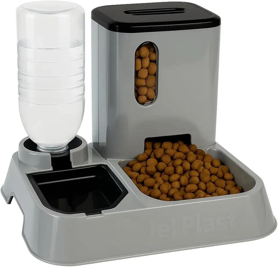 Comedouro E Bebedouro Automático Alimentador Inteligente 2 em 1 água e Ração (Cinza)