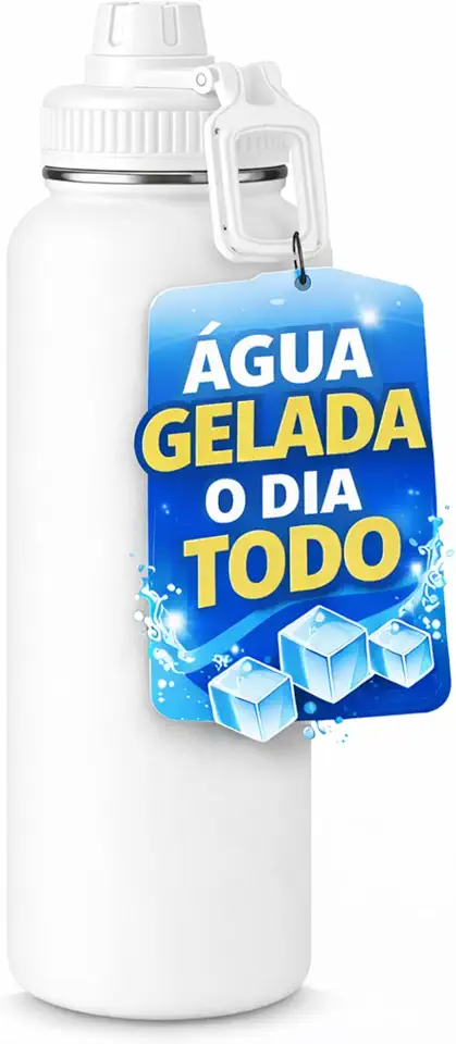 Garrafa Térmica 1L Inox Antivazamento (Branca)