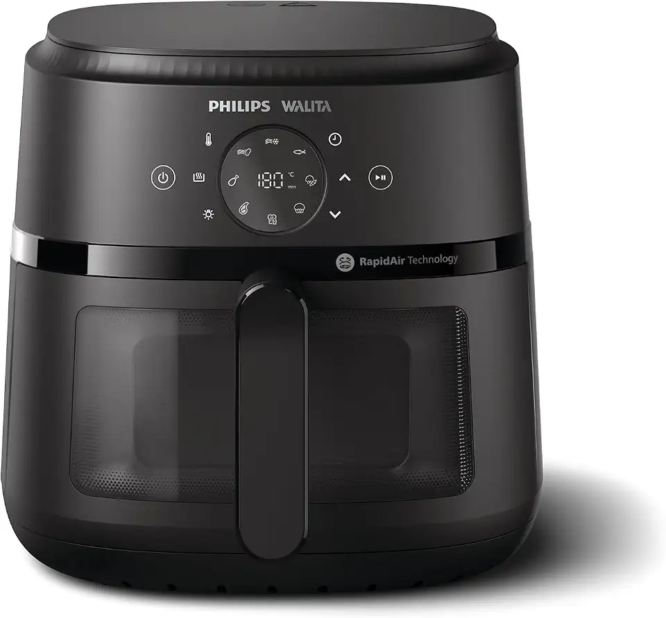 Fritadeira air fryer Digital c/visor, Philips Walita, 6,2L, preta, 110v - NA230