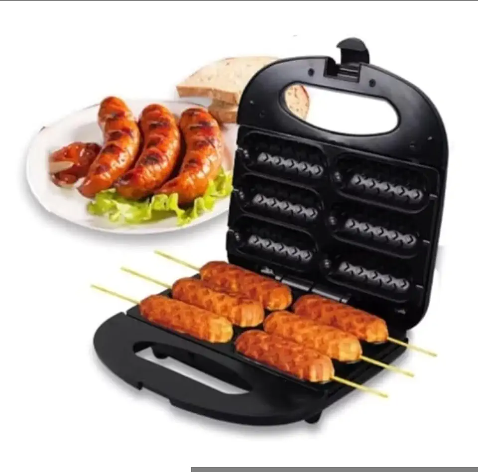 Máquina de Crepe Elétrica Antiaderente, 110V, para Hot Dog, Queijo Coalho e Espetinho no Palito