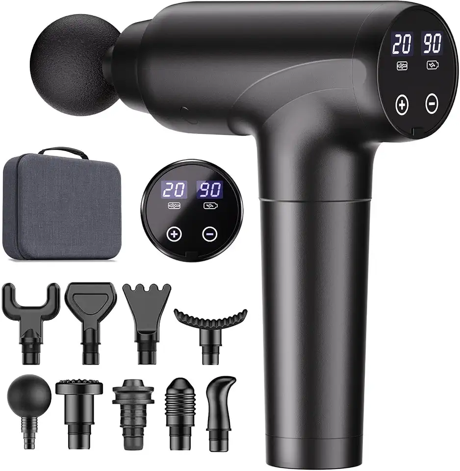 Cotsoco Pistola de Massagem Profissional de Tecido Profundo, Massagem nas Costas para Atletas, Dispositivo Massageador de Percussão com Motor Silencioso sem Escova, Presente Relaxante para o Dia das