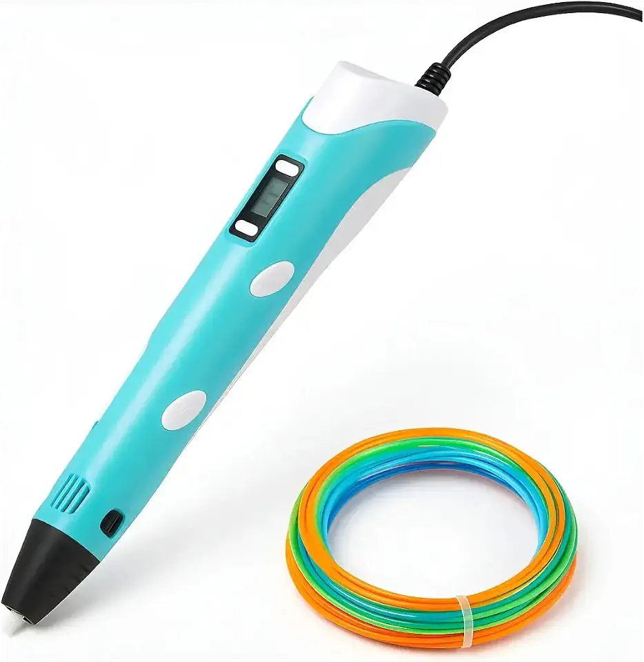 Caneta 3D Profissional Infantil com Display LED Digital com Kit de Filamento Coloridos Brinquedo Educativo Criativo e Prático Presente para Crianças e Adultos Artistas- Cor Colorido