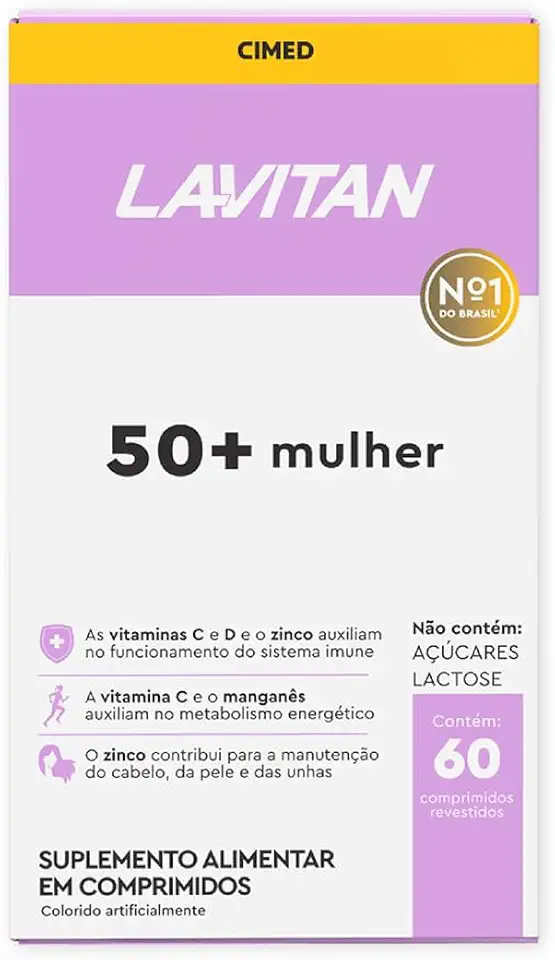 Multivitamínico Lavitan 50+ Mulher Com 60 Comprimidos