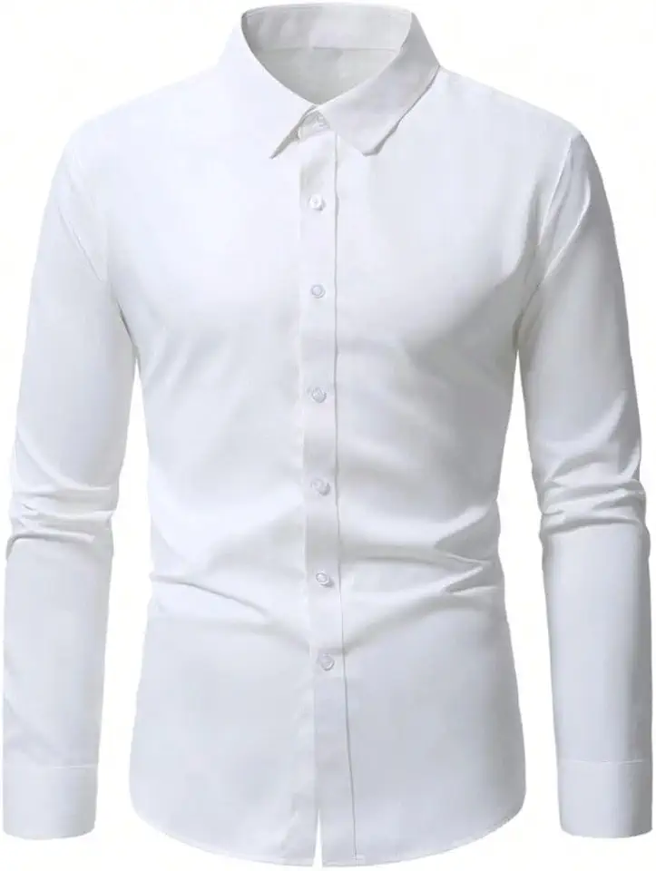 Camisa Social Masculina Slim Fit Manga Longa