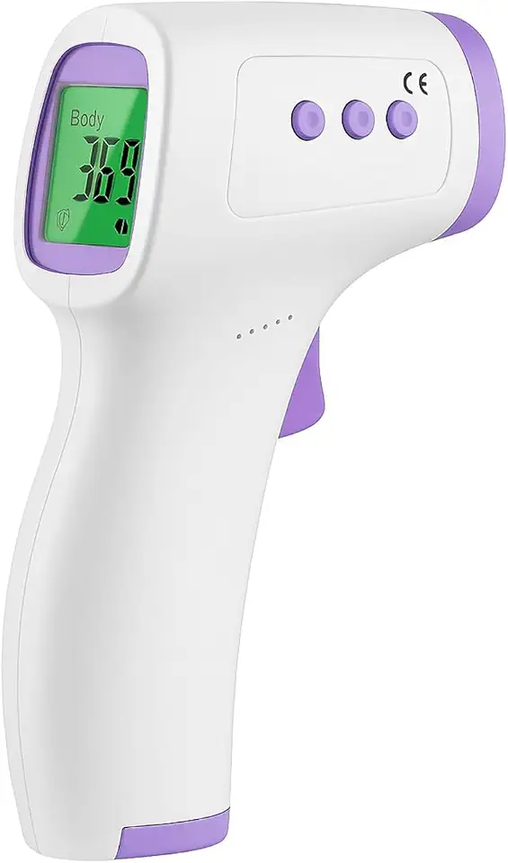 Termômetro Infravermelho Digital Premium 3 em 1, Sem Contato, Alta Precisão, para Testa, Corpo, Líquidos e Alimentos, Visor LCD, Alarme de Febre Premium