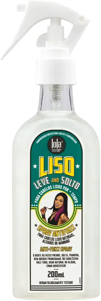 Liso Leve e Solto Spray Antifrizz 200ml , Lola Cosmetics