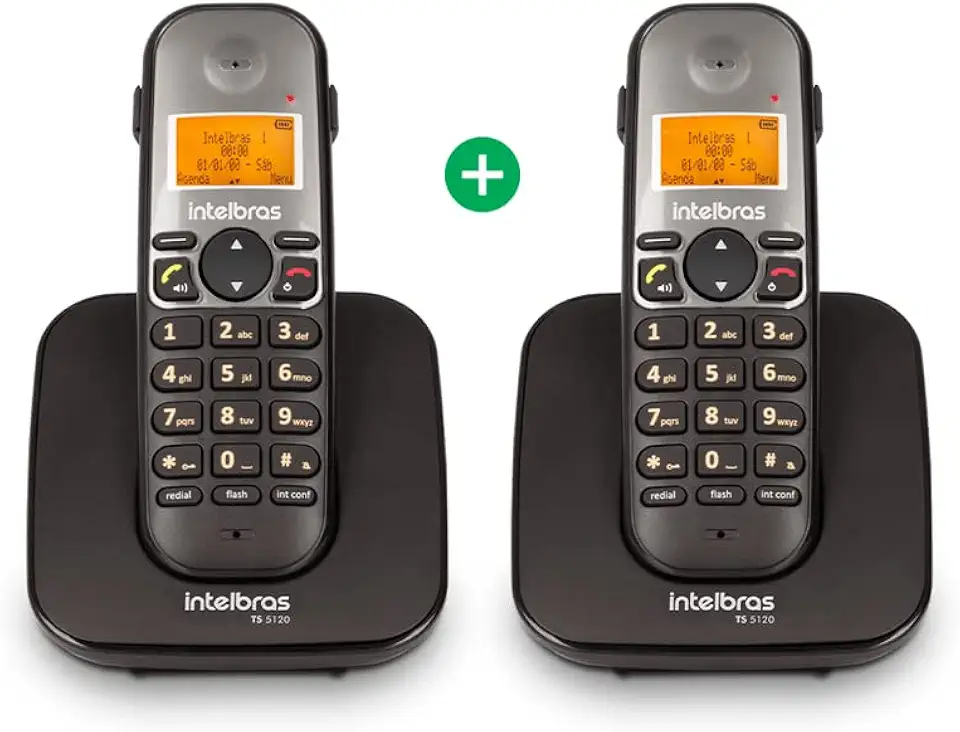 Telefone Sem Fio Digital com Ramal Adicional TS 5122 Preto Intelbras